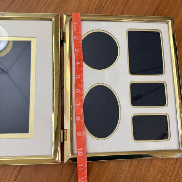 Brass Picture Frame Double Hinge Bifold Collage Matted Six Photo Korea 8x10 - Picture 9 of 9